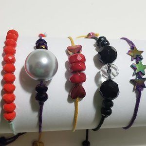SET of 5 Unisex BRACELETS Fully Adjustable - Make a unique gift